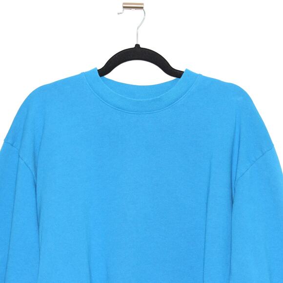 Sporty & Rich Plain Bright Blue Crewneck Sweatshirt Pullover Size Large - Picture 3 of 7